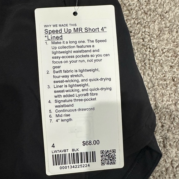Lululemon Speed Up Mid Rise Shorts - Picture 3 of 3